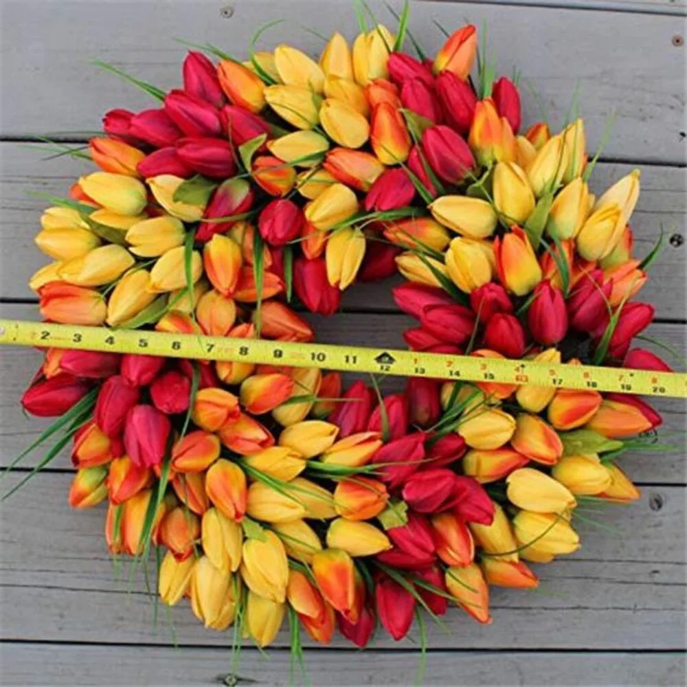 Blush Tulip Front Door Wreath Gorgeous Full Spring Door Wreath, 19 Inch